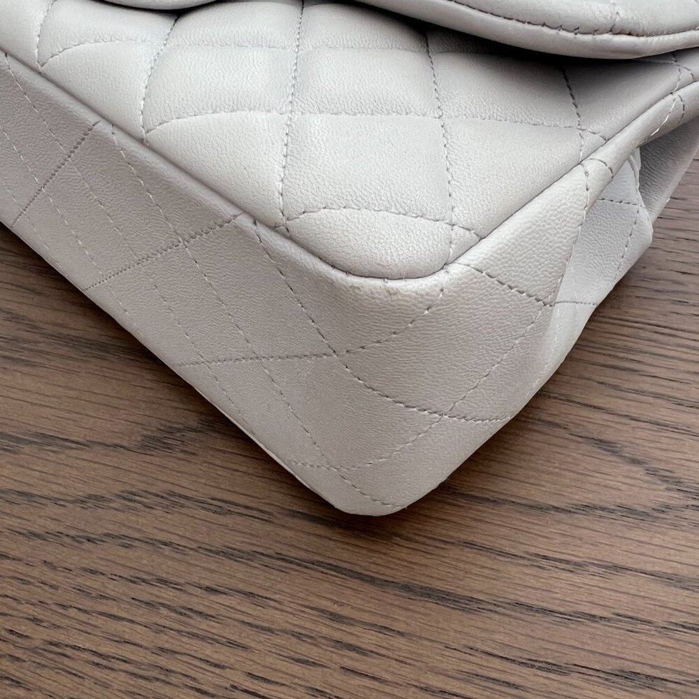 Chanel Classic Mini Rectangular, Grey Lambskin Le… - image 3